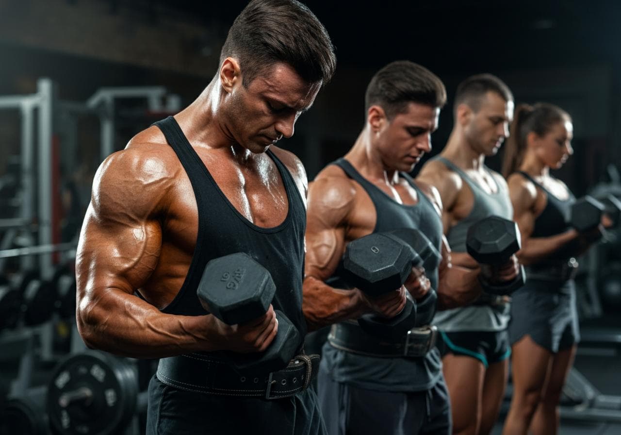 Body Builders In Gym